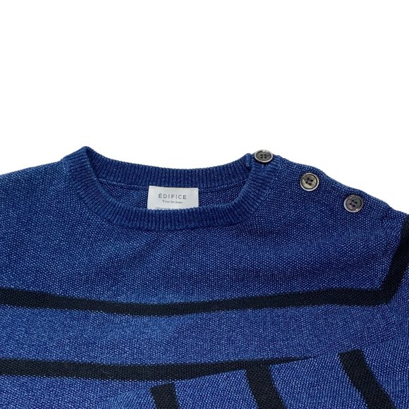 Japanese Designer EDIFICE Cotton Wool Blend Knit Crewneck‎ Sweater - Picture 4 of 12